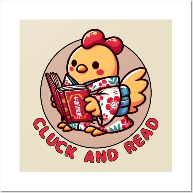Reading chicken Wall Art by Japanese Fever